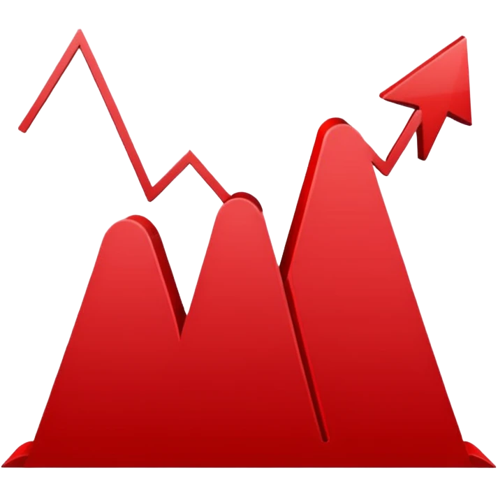 red chart decreasing down emoji