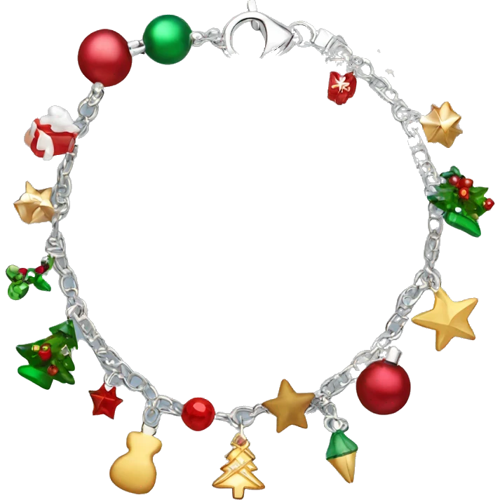 Bracelet with Christmas charms emoji