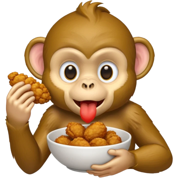 monkey eating chicken emoji