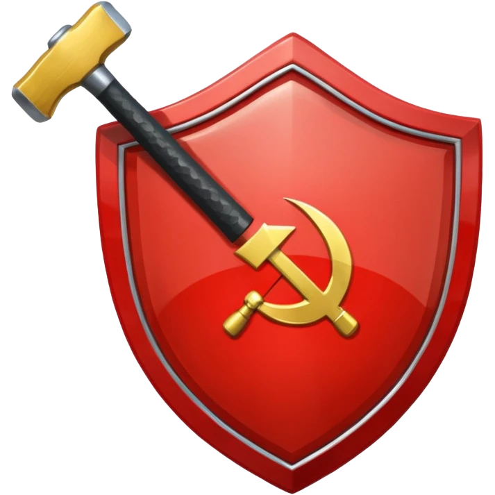 a shiny shield with the USSR flag inside, a hammer and sickle, and a star emoji