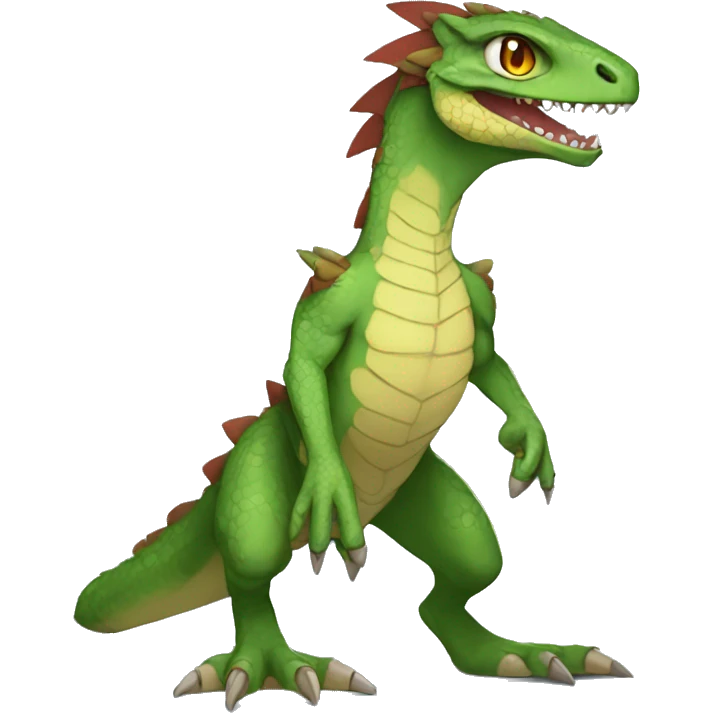 Anthro Sona Fakemon Reptilian Draco-Raptor Full Body emoji