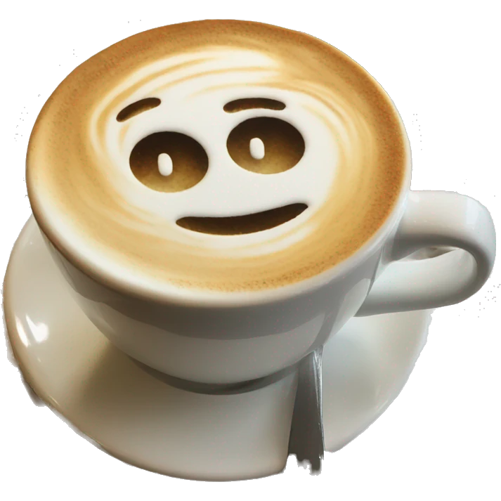 latte art next to book emoji