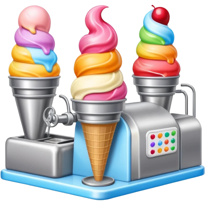 Ice cream factory with machines and production lines emoji