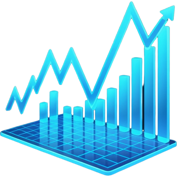Holographic graphs and charts emoji