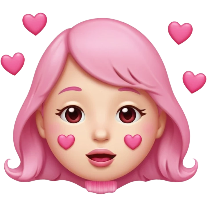 
A drooling, love-struck face emoji with floating pink hearts emoji