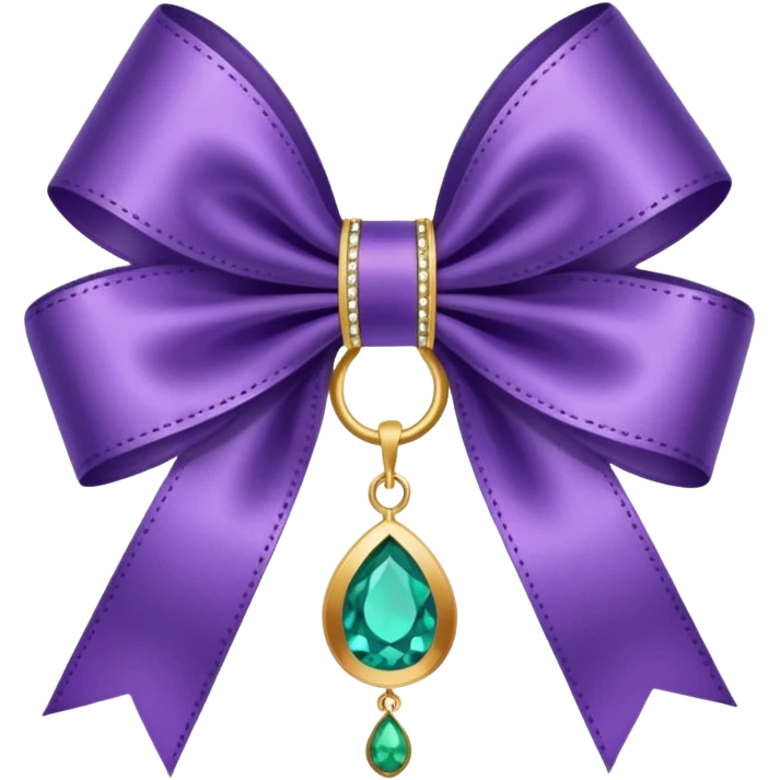violet ribbon with jewelry emoji