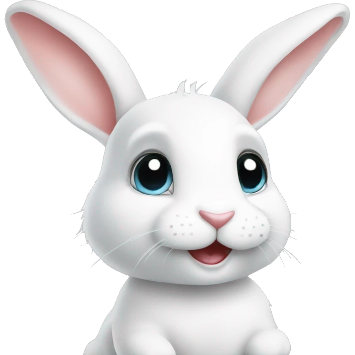 Cute White bunny curious  emoji