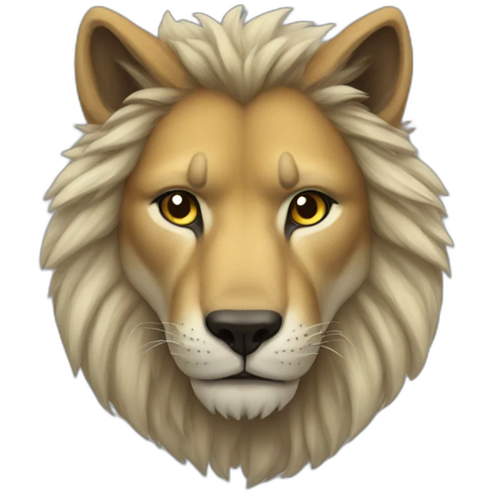 half lion, half wolf emoji
