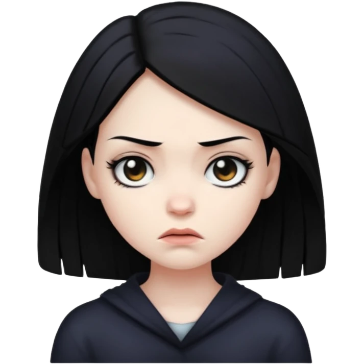 девушка, хмурая, мрачная аура  emoji