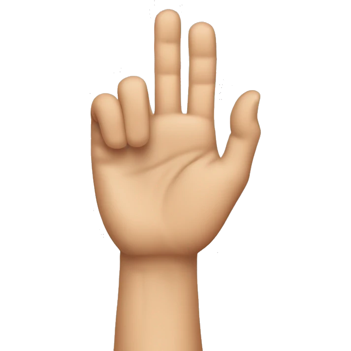 Hand who make a 3With the thumb and the hidden directory emoji