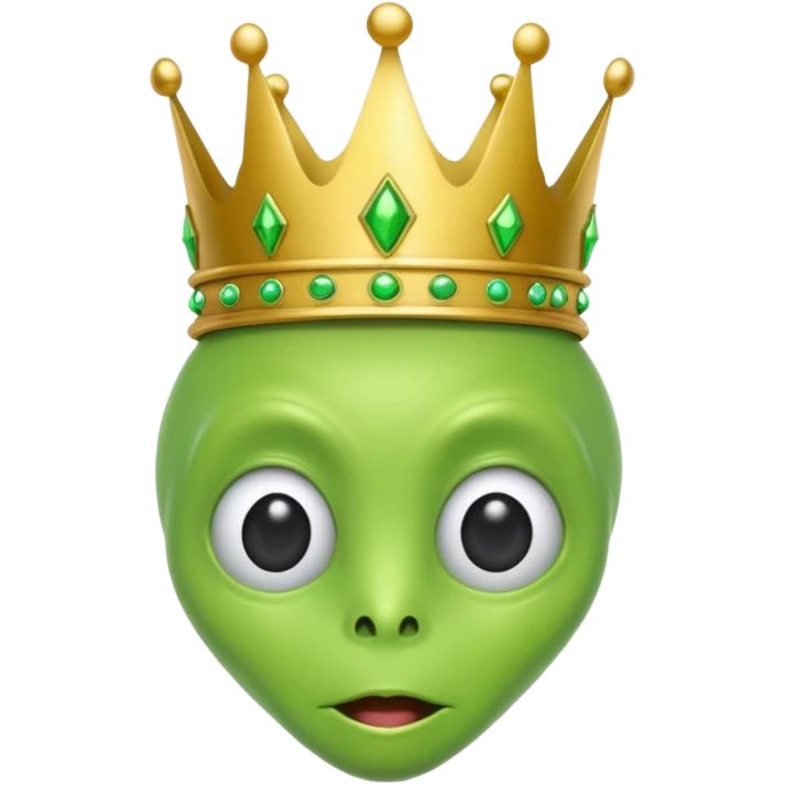 green alien with crown emoji