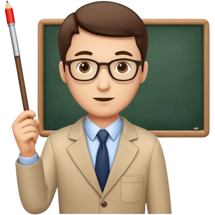male teacher with pointer stick emoji