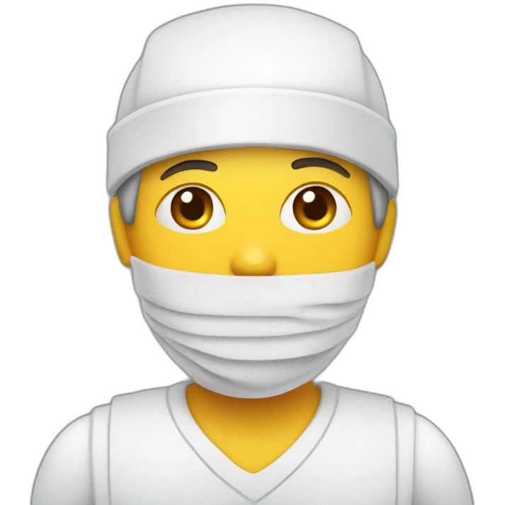 A worker with a bandaged head and arm emoji