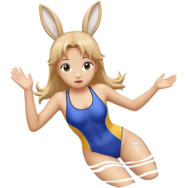 Usagi swimming in the pool emoji