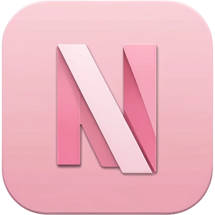 Netflix aesthetic "N" logo in pastel pink emoji