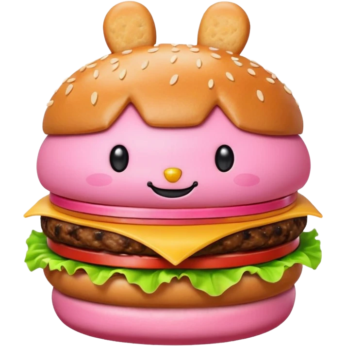 Hello kitty hamburger emoji