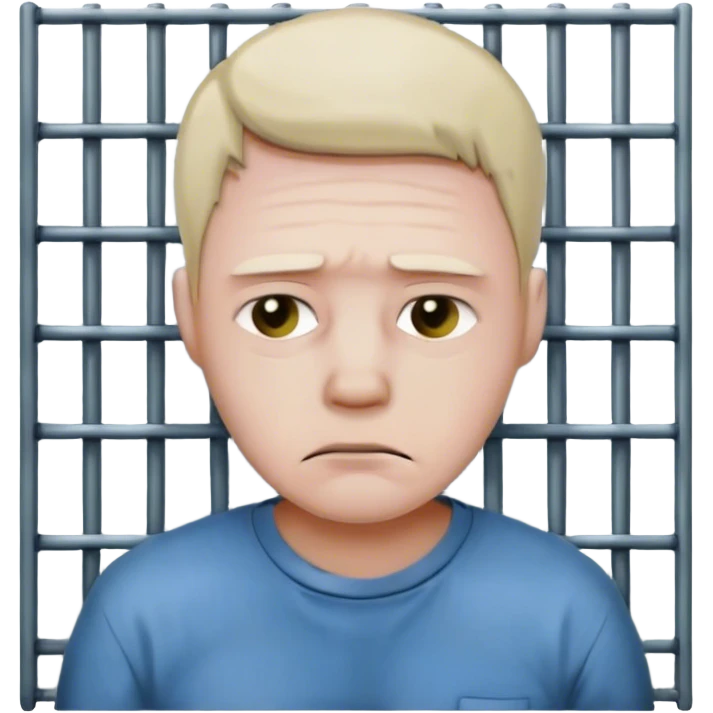 Sad man in prison emoji