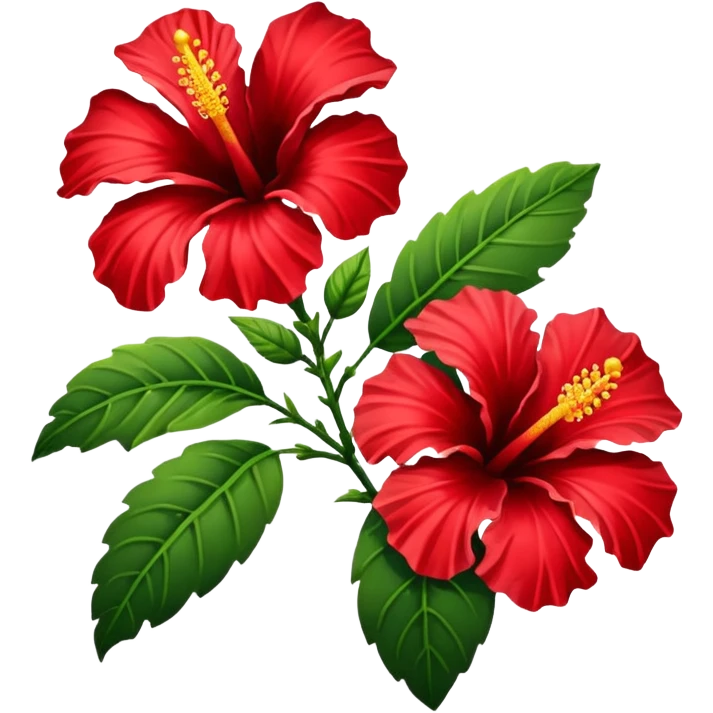 red Hibiscus flower emoji