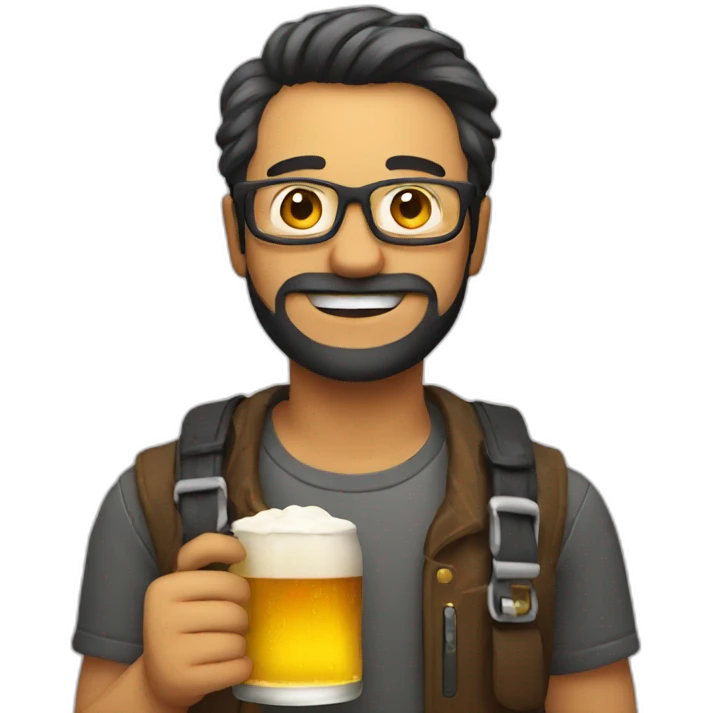 Developer with beer emoji