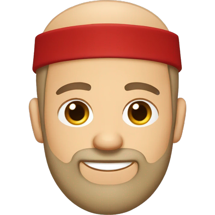  Bald Caucasian man with light brown beard in a Moroccan fez emoji