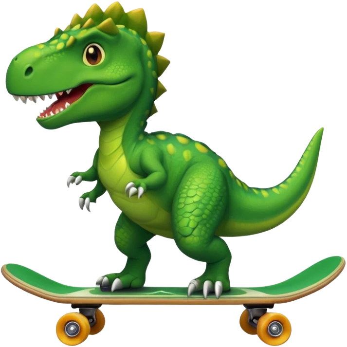 Dinosaur on a skateboard emoji