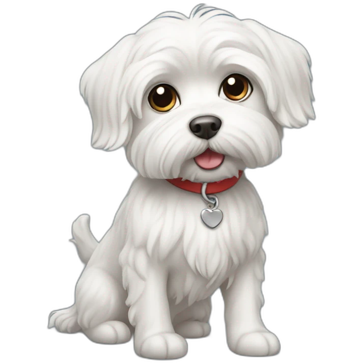 Maltese dog playing emoji