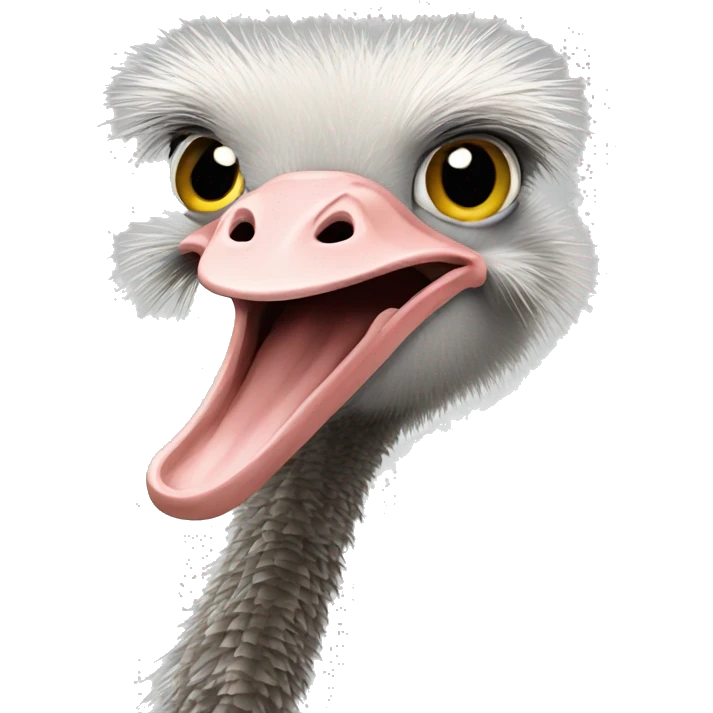 ostrich bending emoji