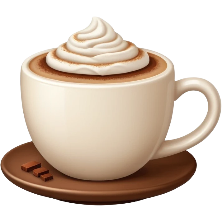 Cappuccino with frothy milk and a sprinkle of cocoa on top emoji