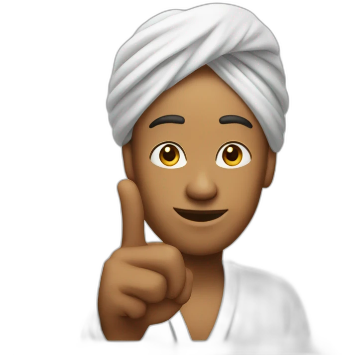 guy in turban pointing finger up emoji