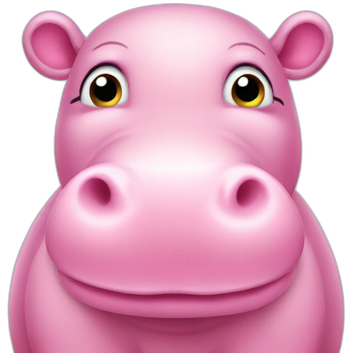 cute pink hippo emoji