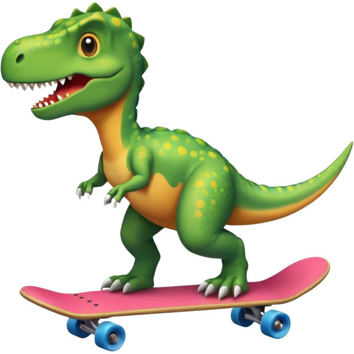 Dinosaur on a skateboard emoji