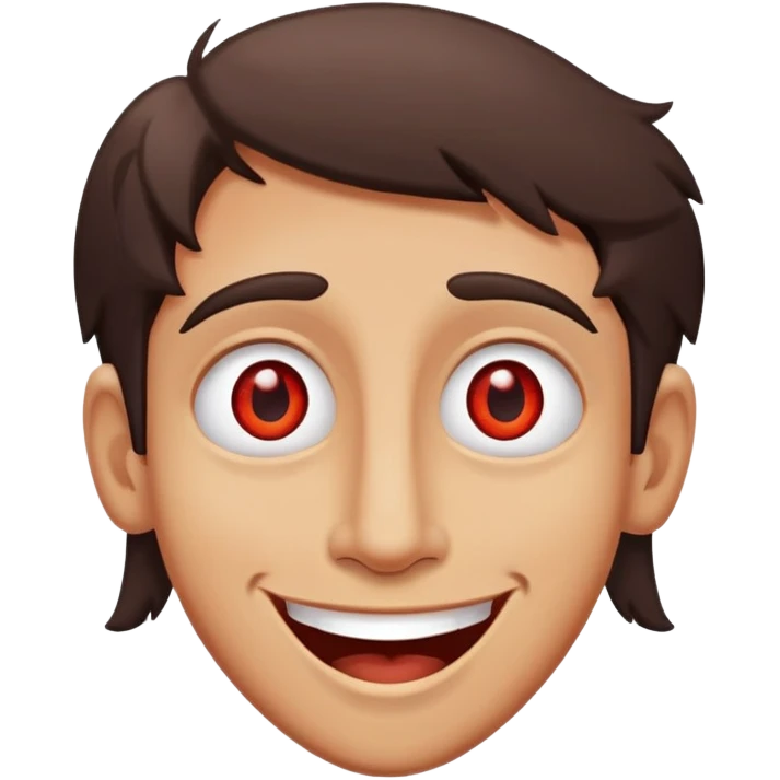 Happy face with half-lidded eyes, relaxed goofy smile, and slightly red eyes, looking high or stoned emoji