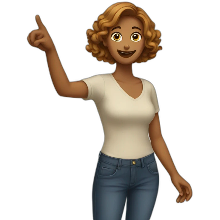Woman Pointing at Cat emoji
