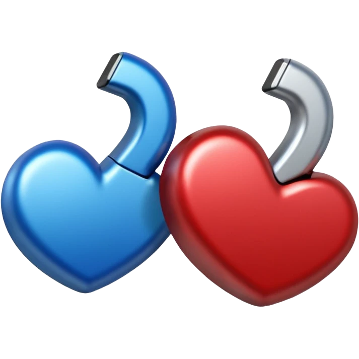 two Magnet Attraction which is in blue and red color emoji