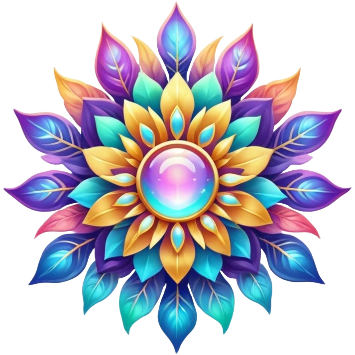 Epic divine legendary celestial flowery complex detailed iridescent gradients aesthetic-scenery-Decorations emoji