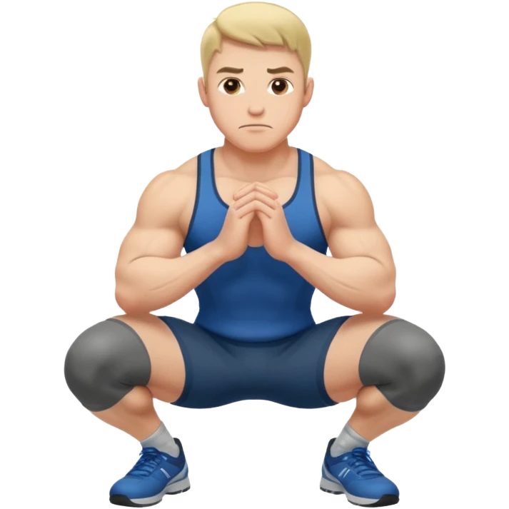 Guy squating without a dumbell emoji