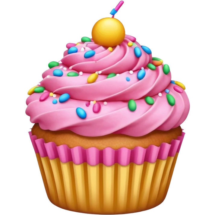 Cupcake with pink icing emoji