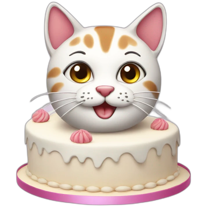Sweet cat cake emoji