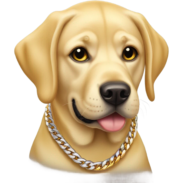 Yellow lab wearing Cuban links emoji