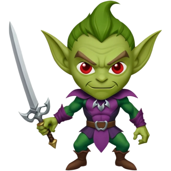 green goblin - pointy ears, dagger emoji