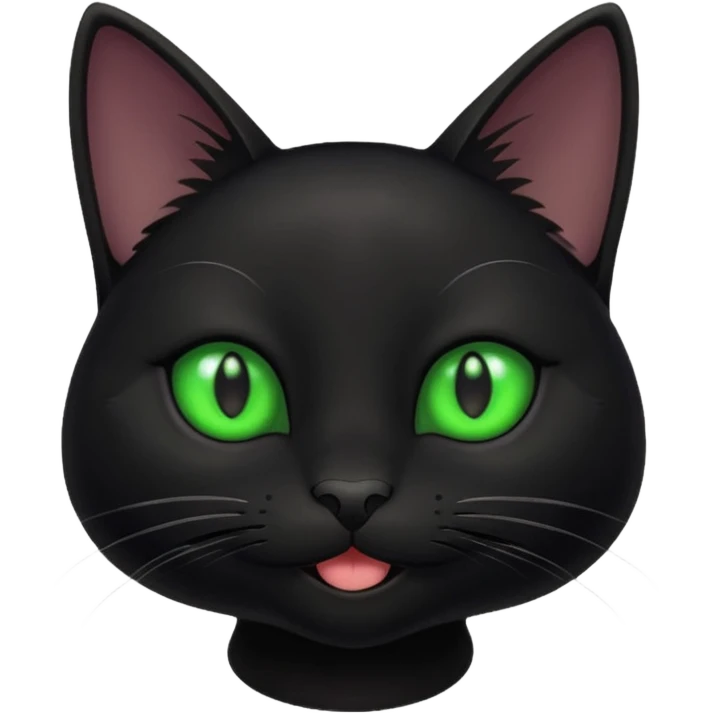 Cat happy black emoji