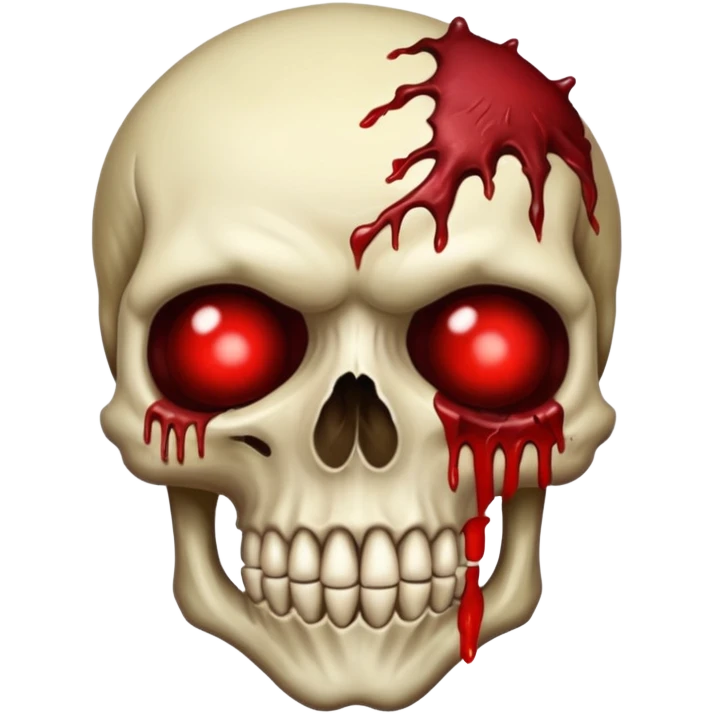 A Hideous mutated monster covered in rotten flesh and blood, in the style of your bleeding skull art, full body emoji