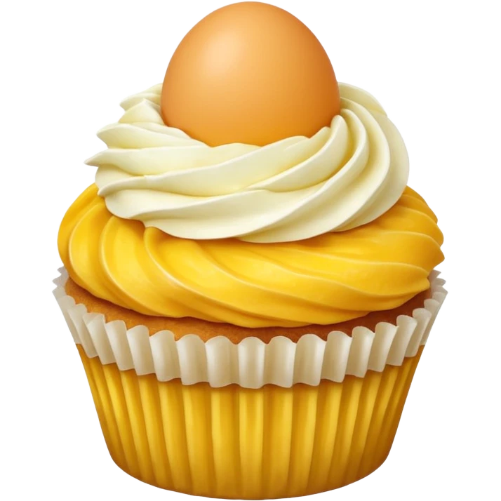 Cupcake With Egg Yolk emoji