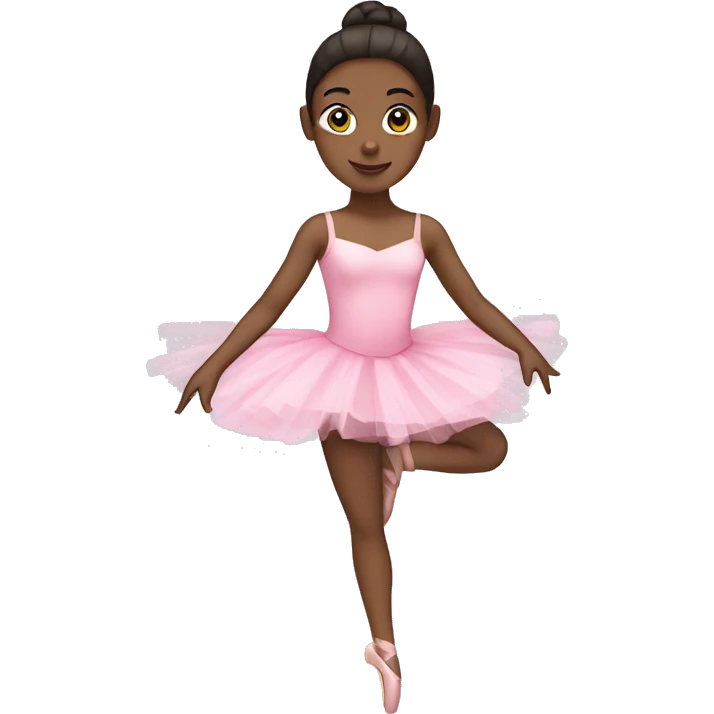 Brunette ballerina in a pink tutu emoji