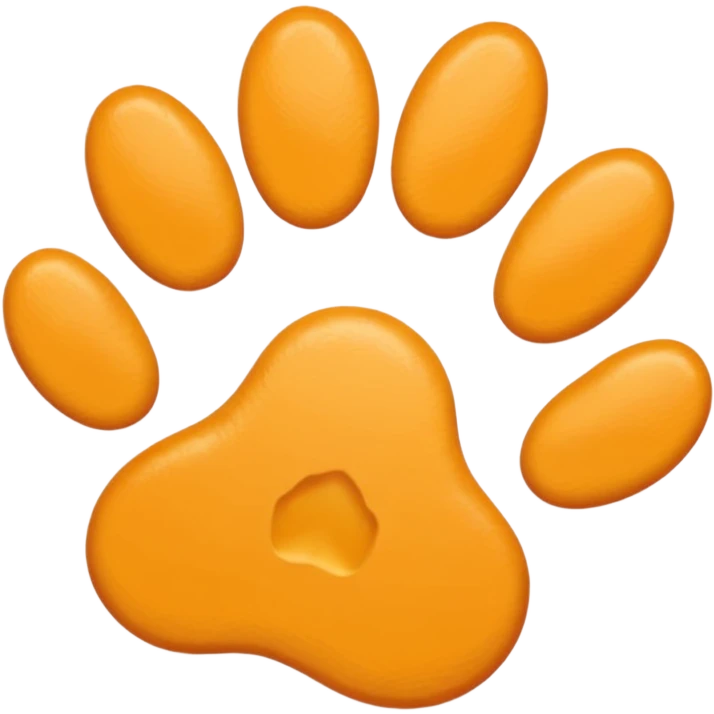 a very light pale pastel yellow-orange pawprint emoji