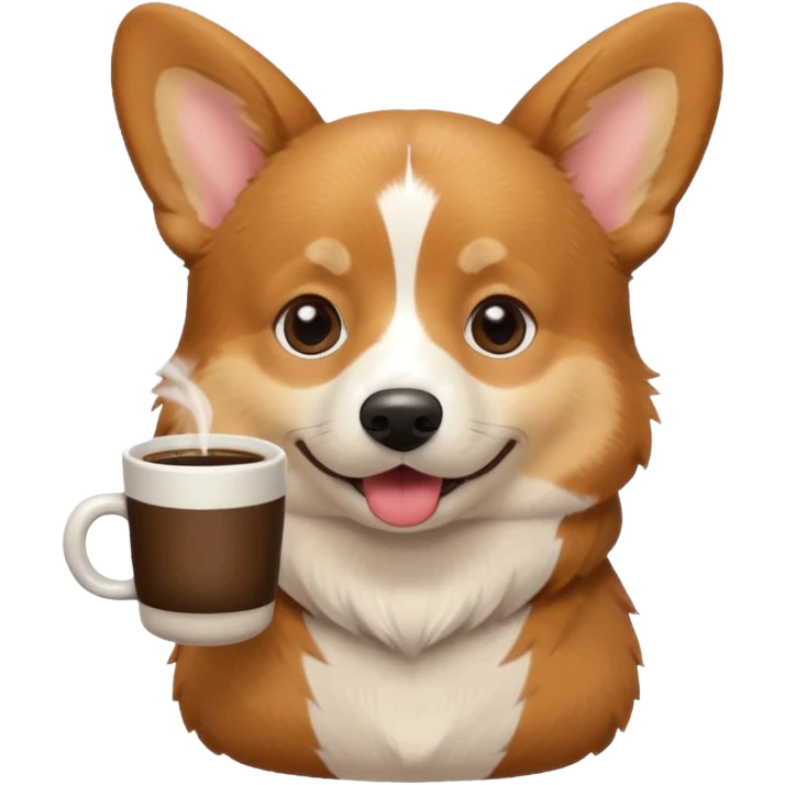 Corgi drinking coffee emoji