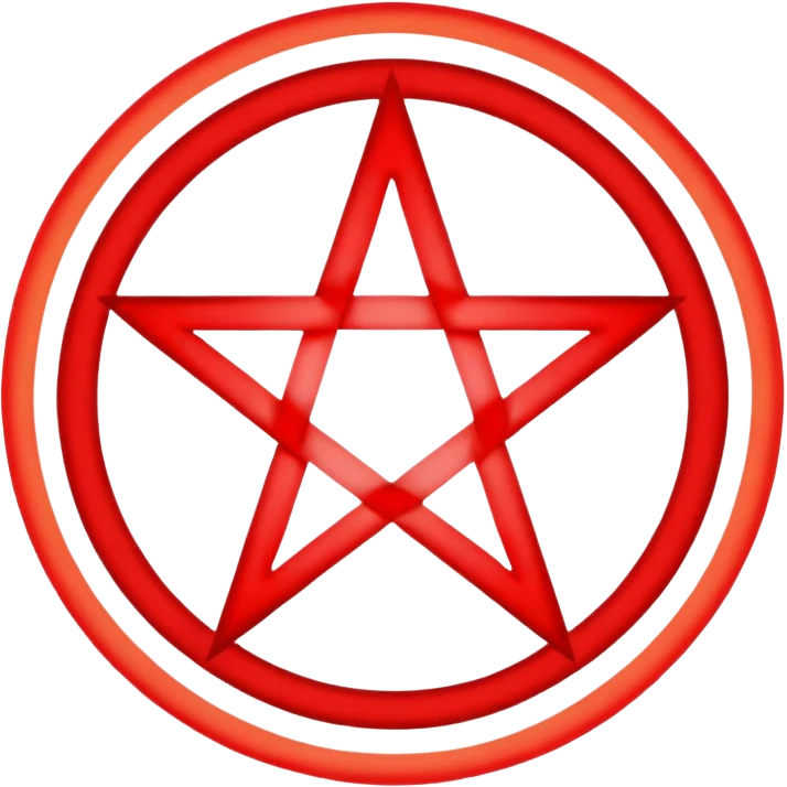 Inverted, encircled pentagram, red emoji | AI Emoji Generator