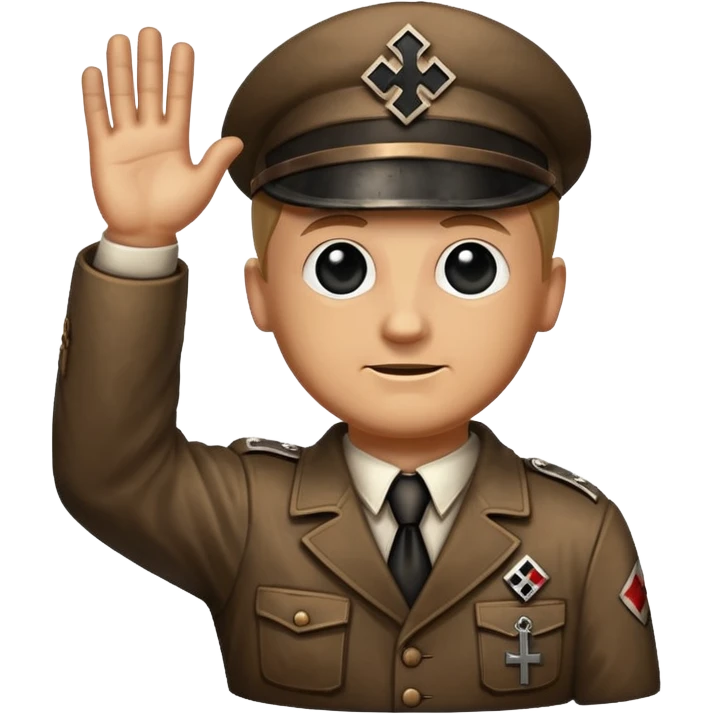 Nazi salut with nazi cross emoji