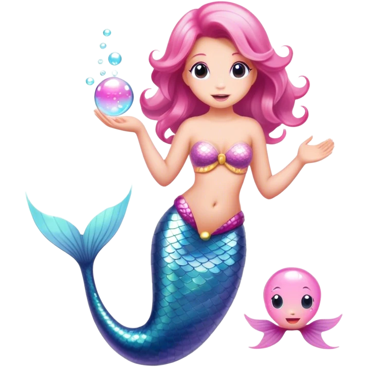 light pink mermaid bubbles emoji