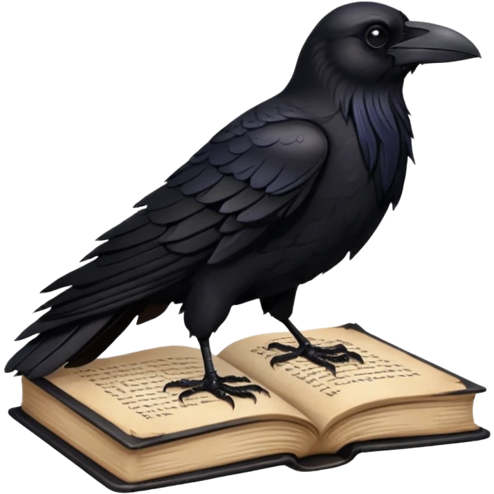 Raven on a book emoji